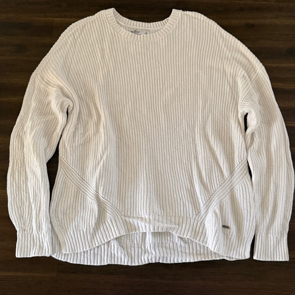 Hollister Cream White Knit Long Sleeve Sweater Large - Picture 4 of 11